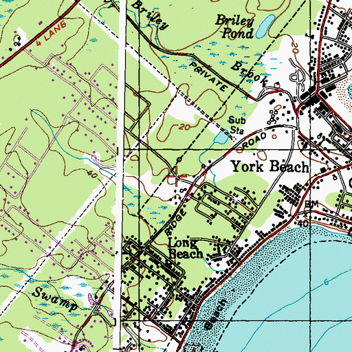 Topographic Map of Cape Neddick Census Designated Place, ME