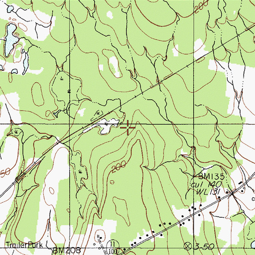Topographic Map of Clinton Census Designated Place, ME