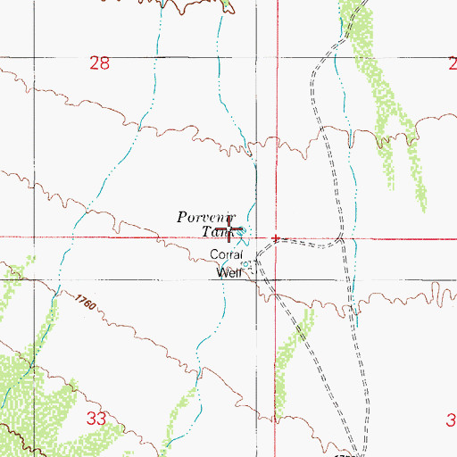 Topographic Map of Porvenir Tank, AZ
