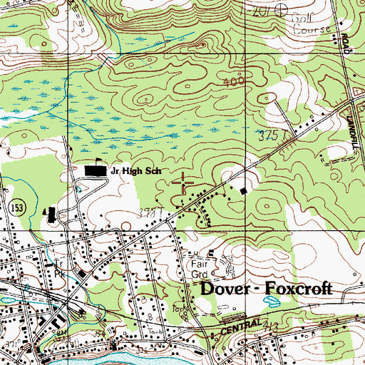 Topographic Map of Dover-Foxcroft Census Designated Place, ME