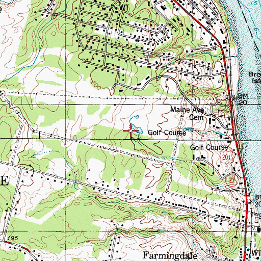 Topographic Map of Farmingdale Census Designated Place, ME