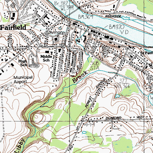 Topographic Map of Fort Fairfield Census Designated Place, ME