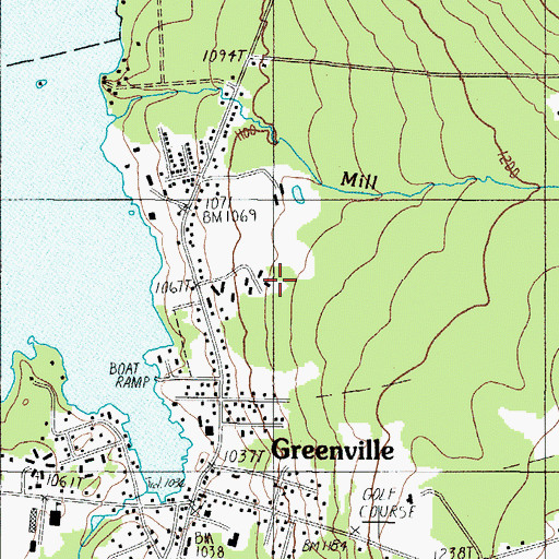Topographic Map of Greenville Census Designated Place, ME