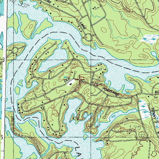 Topographic Map of Lake Arrowhead Census Designated Place, ME