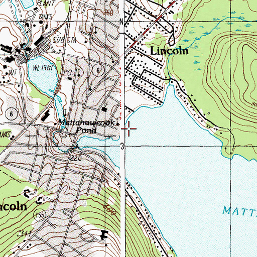 Topographic Map of Lincoln Census Designated Place, ME