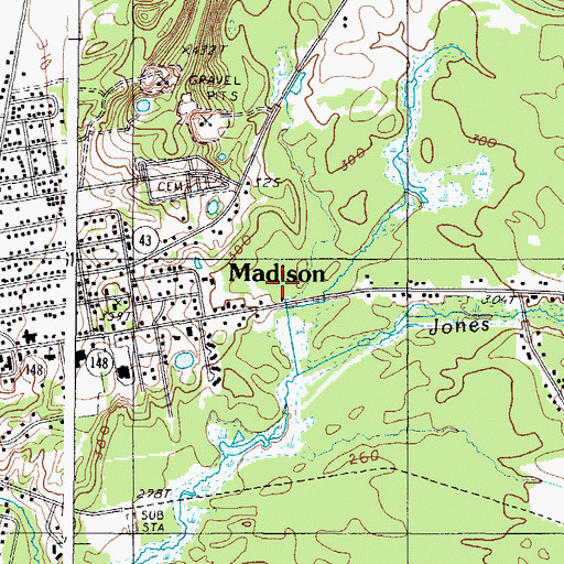Topographic Map of Madison Census Designated Place, ME