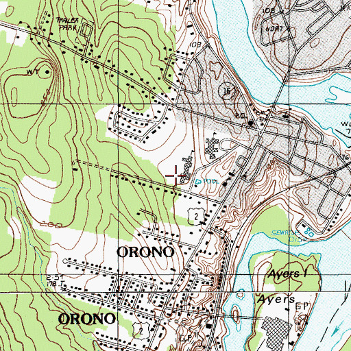 Topographic Map of Orono Census Designated Place, ME