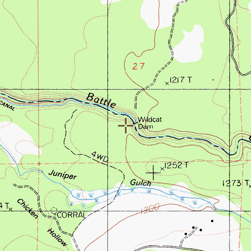 Topographic Map of Wildcat Dam, CA