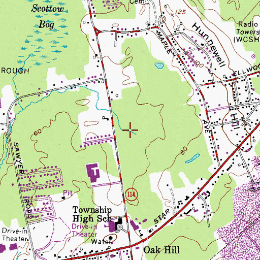 Topographic Map of Scarborough Census Designated Place, ME