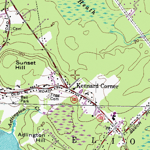 Topographic Map of South Eliot Census Designated Place, ME