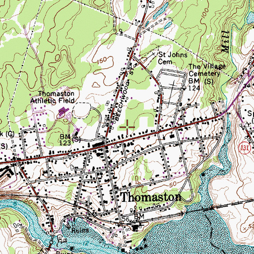 Topographic Map of Thomaston Census Designated Place, ME