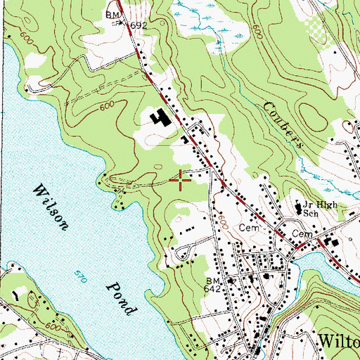 Topographic Map of Wilton Census Designated Place, ME