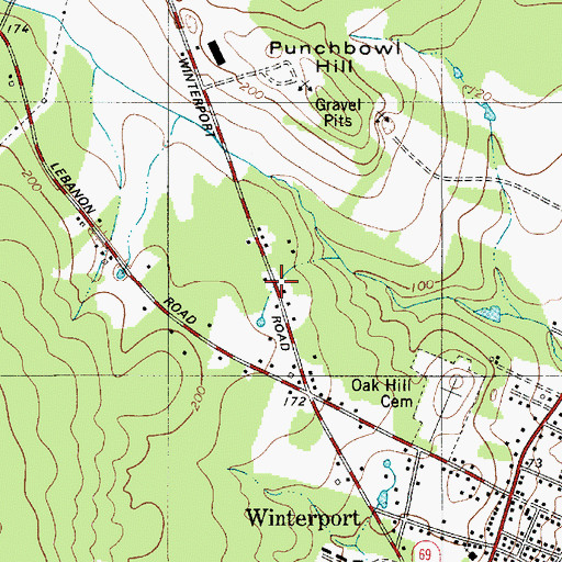 Topographic Map of Winterport Census Designated Place, ME