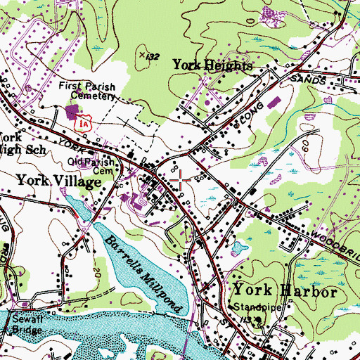 Topographic Map of York Harbor Census Designated Place, ME