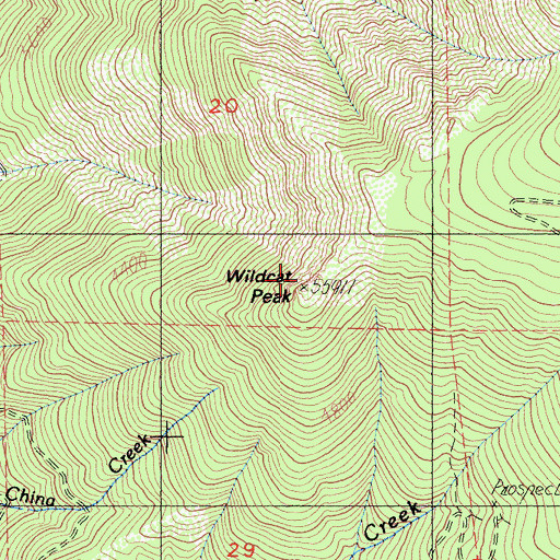 Topographic Map of Wildcat Peak, CA