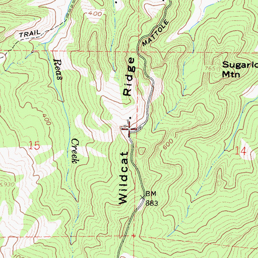 Topographic Map of Wildcat Ridge, CA