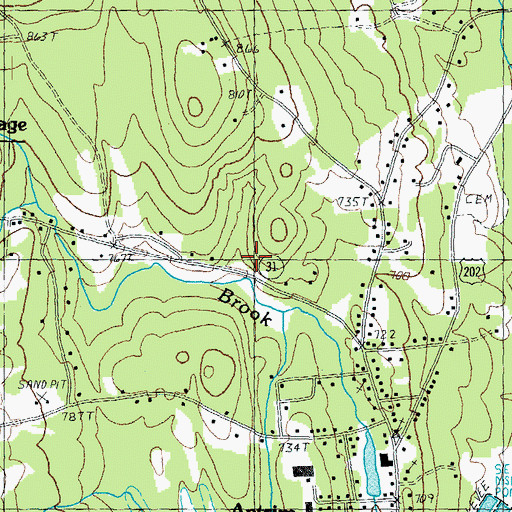 Topographic Map of Antrim Census Designated Place, NH