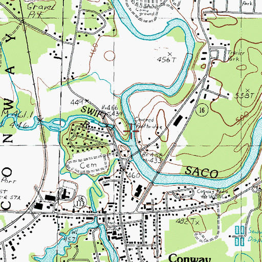 Topographic Map of Conway Census Designated Place, NH