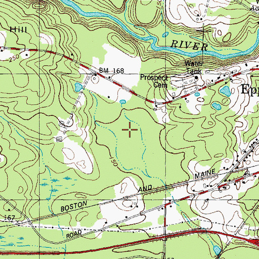 Topographic Map of Epping Census Designated Place, NH