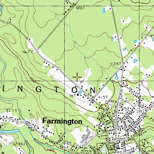 Topographic Map of Farmington Census Designated Place, NH