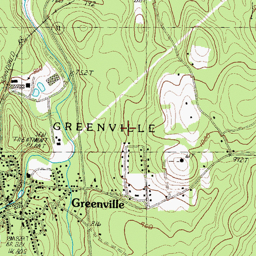 Topographic Map of Greenville Census Designated Place, NH