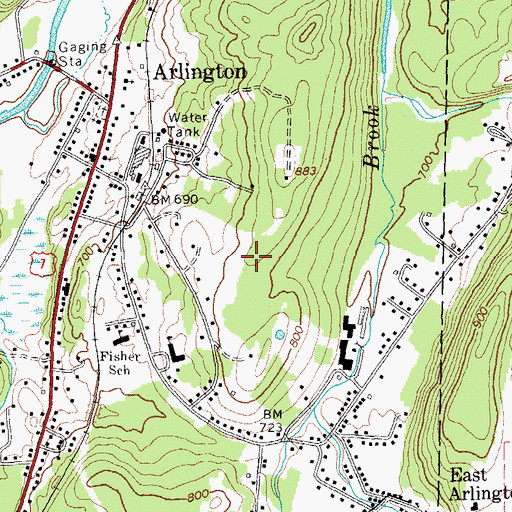 Topographic Map of Arlington Census Designated Place, VT