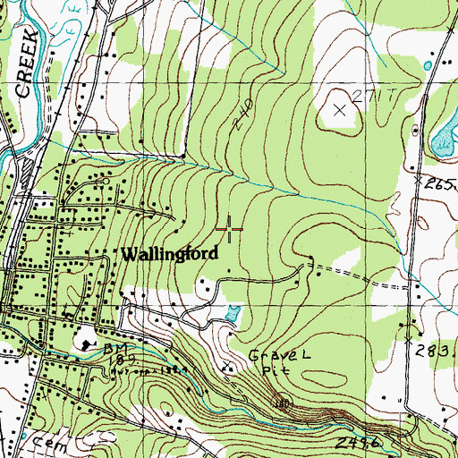 Topographic Map of Wallingford Census Designated Place, VT