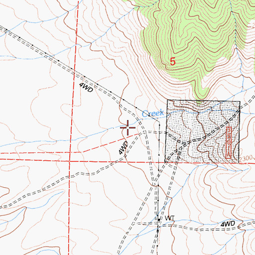 Topographic Map of Wilfred Canyon, CA