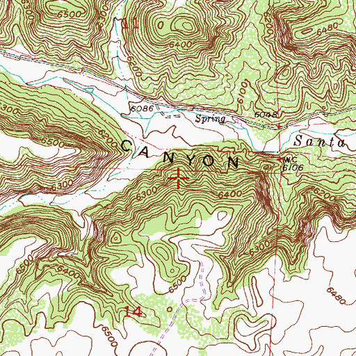Topographic Map of Santa Clara Pueblo Division, NM