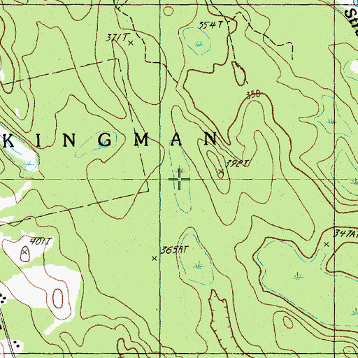 Topographic Map of Unorganized Territory of Kingman, ME