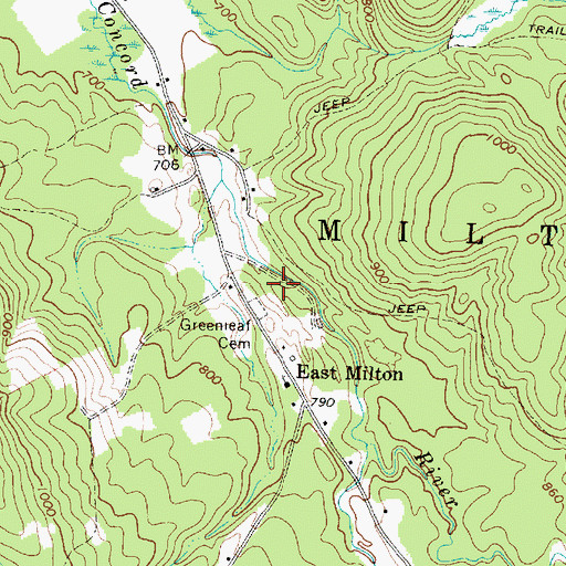 Topographic Map of Unorganized Territory of Milton, ME
