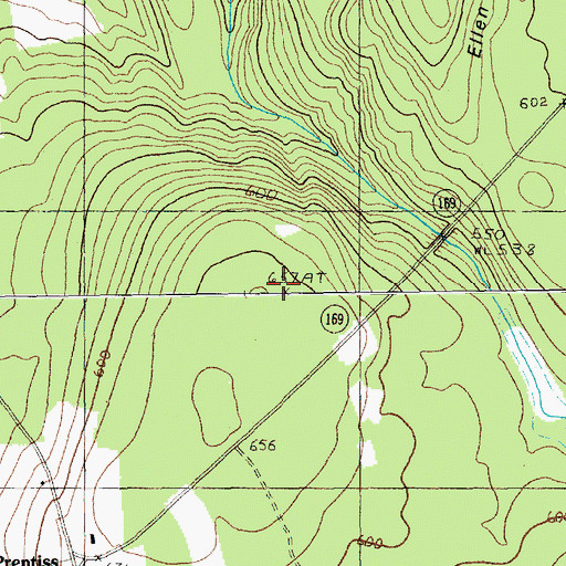 Topographic Map of Unorganized Territory of Prentiss, ME