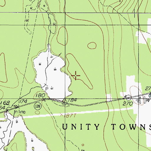 Topographic Map of Unorganized Territory of Unity, ME
