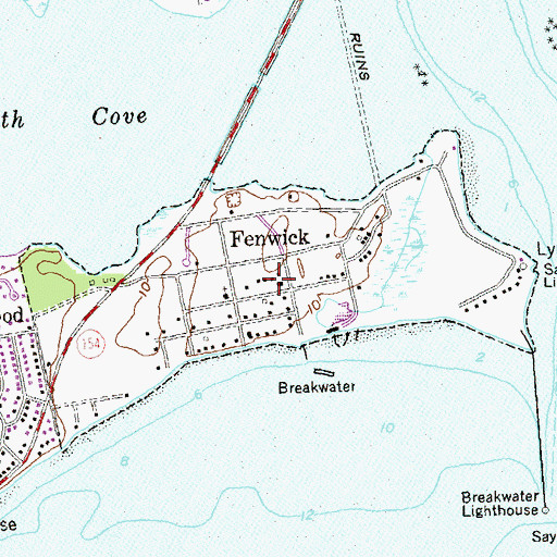 Topographic Map of Borough of Fenwick, CT