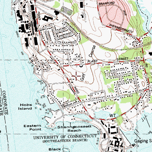 Topographic Map of City of Groton, CT