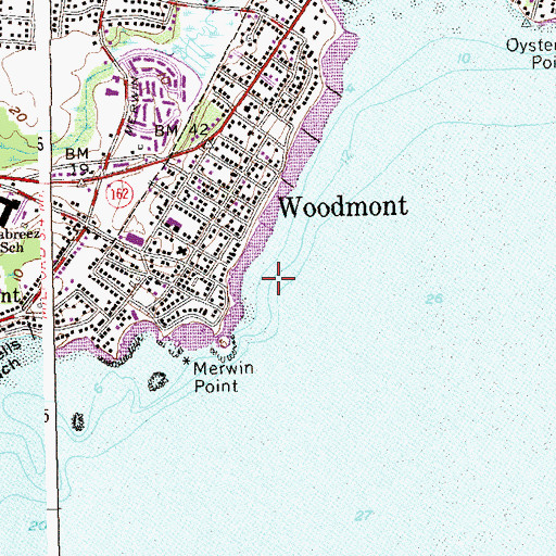 Topographic Map of Borough of Woodmont, CT