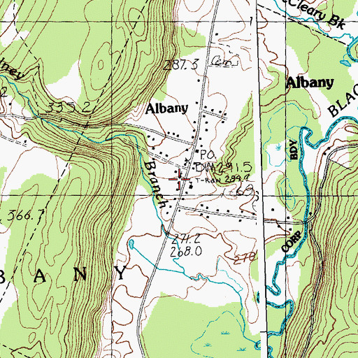Topographic Map of Village of Albany, VT