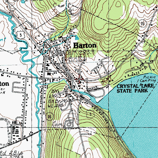 Topographic Map of Village of Barton, VT