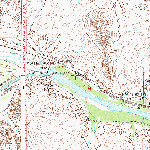 Topographic Map of Price Railroad Station, AZ