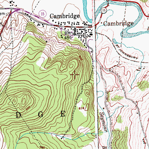 Topographic Map of Village of Cambridge, VT