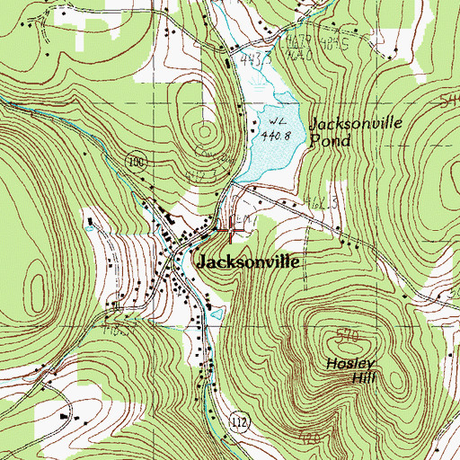 Topographic Map of Village of Jacksonville, VT
