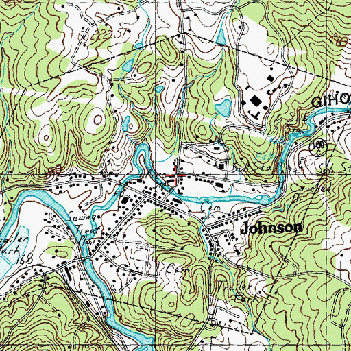 Topographic Map of Village of Johnson, VT