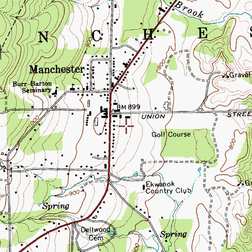 Topographic Map of Village of Manchester, VT
