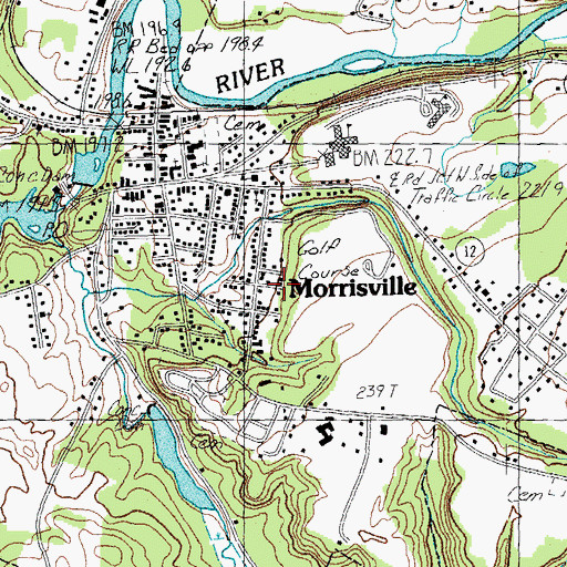 Topographic Map of Village of Morrisville, VT