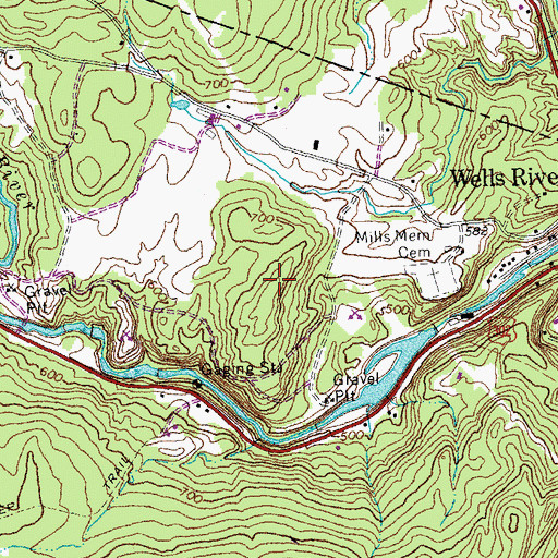 Topographic Map of Village of Wells River, VT