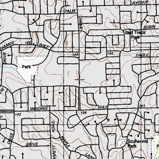 Topographic Map of Will Rogers Middle School, CA
