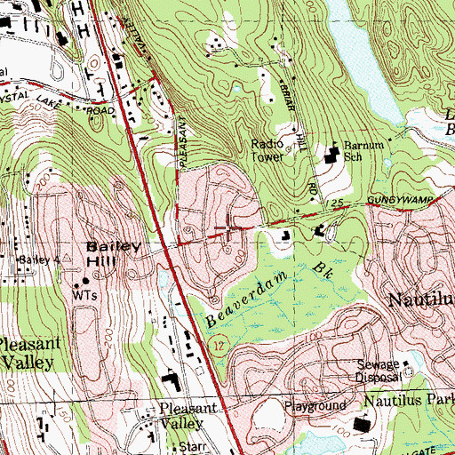 Topographic Map of Nautilus Park, CT