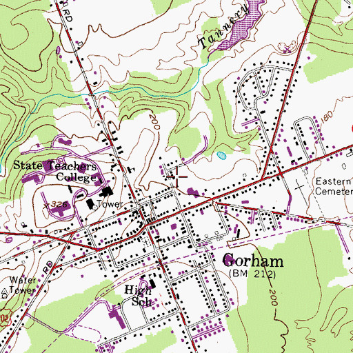 Topographic Map of Gorham Census Designated Place, ME