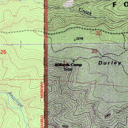 Topographic Map of Willards Camp, CA