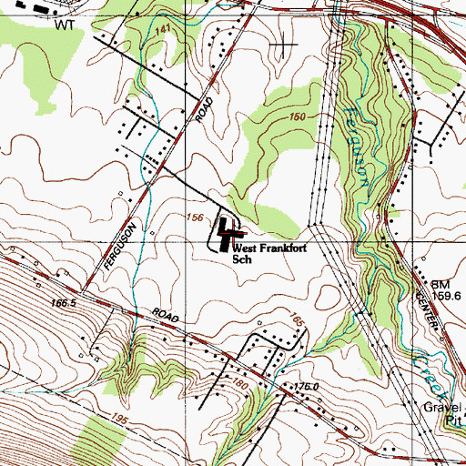Topographic Map of West Frankfort Elementary School, NY